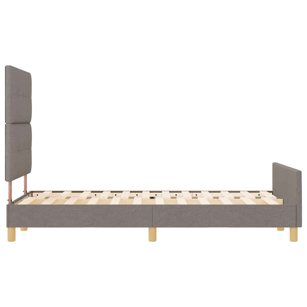 Bettgestell mit Kopfteil Taupe 120 x 200 cm Stoff