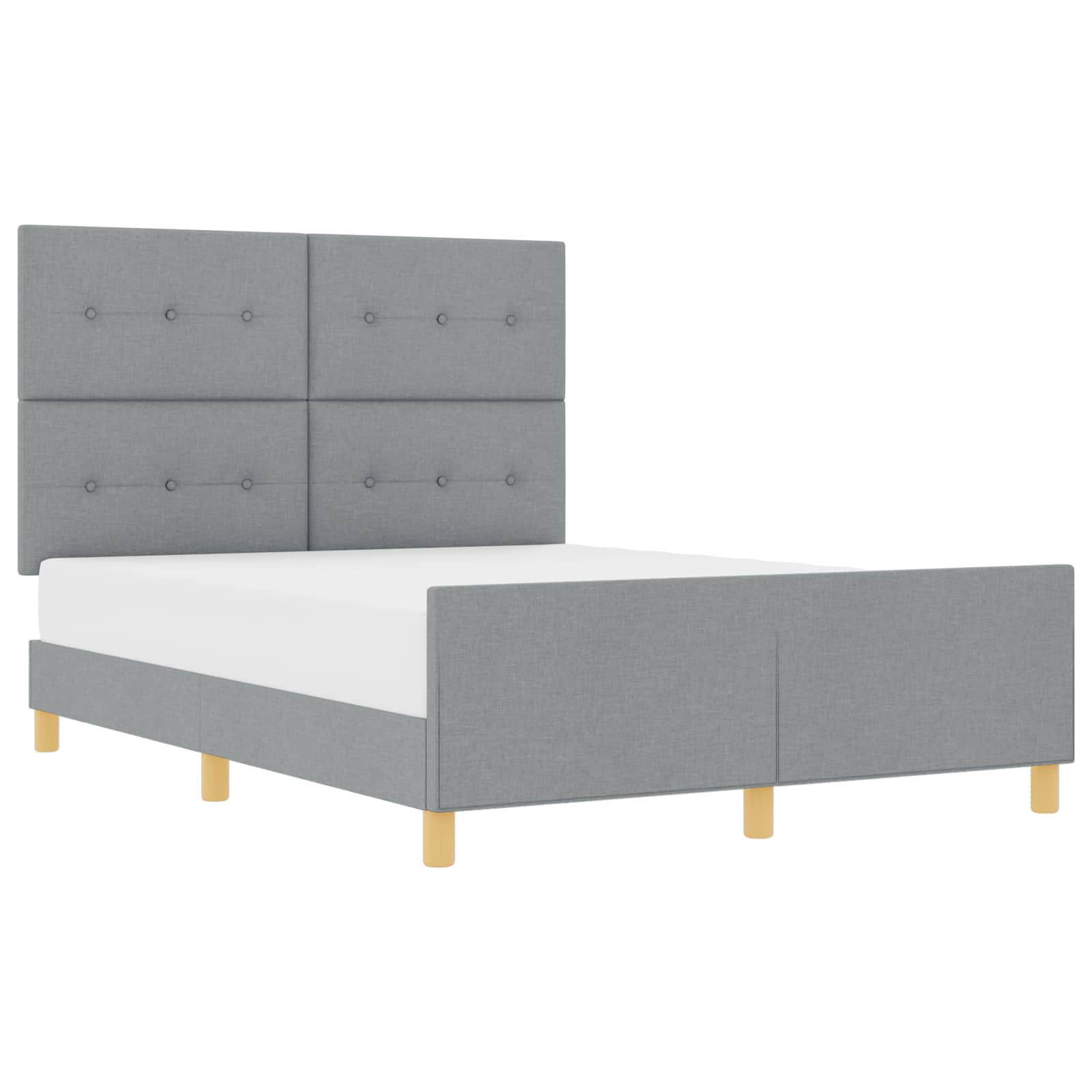 Bettgestell mit Kopfteil Hellgrau 140 x 190 cm Stoff