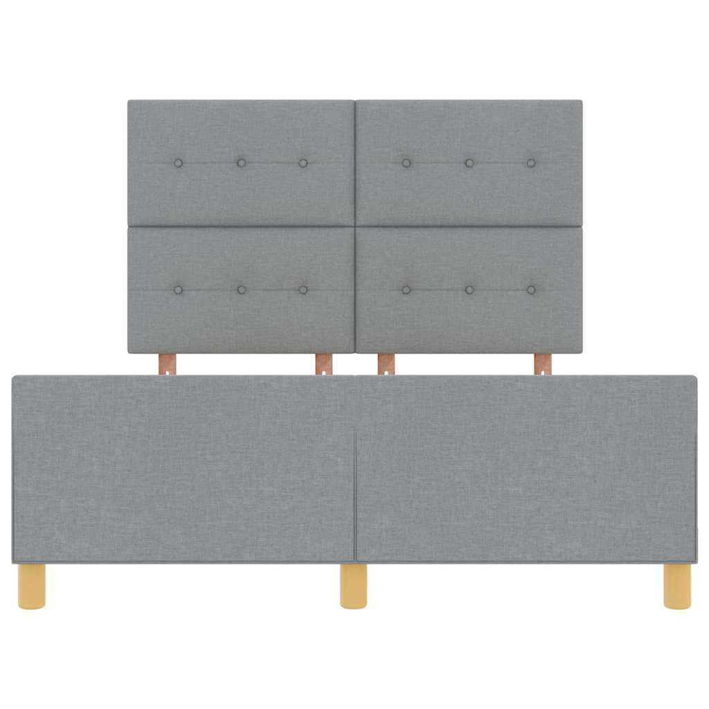 Bettgestell mit Kopfteil Hellgrau 140 x 190 cm Stoff