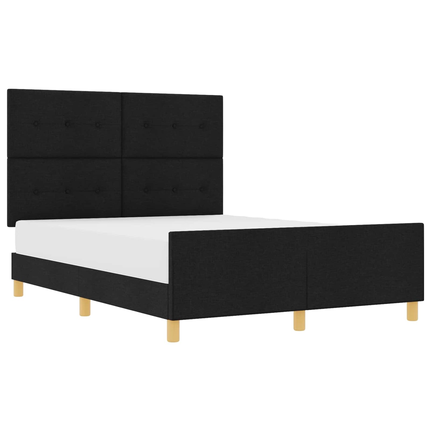Bettgestell mit Kopfteil Schwarz 140 x 190 cm Stoff