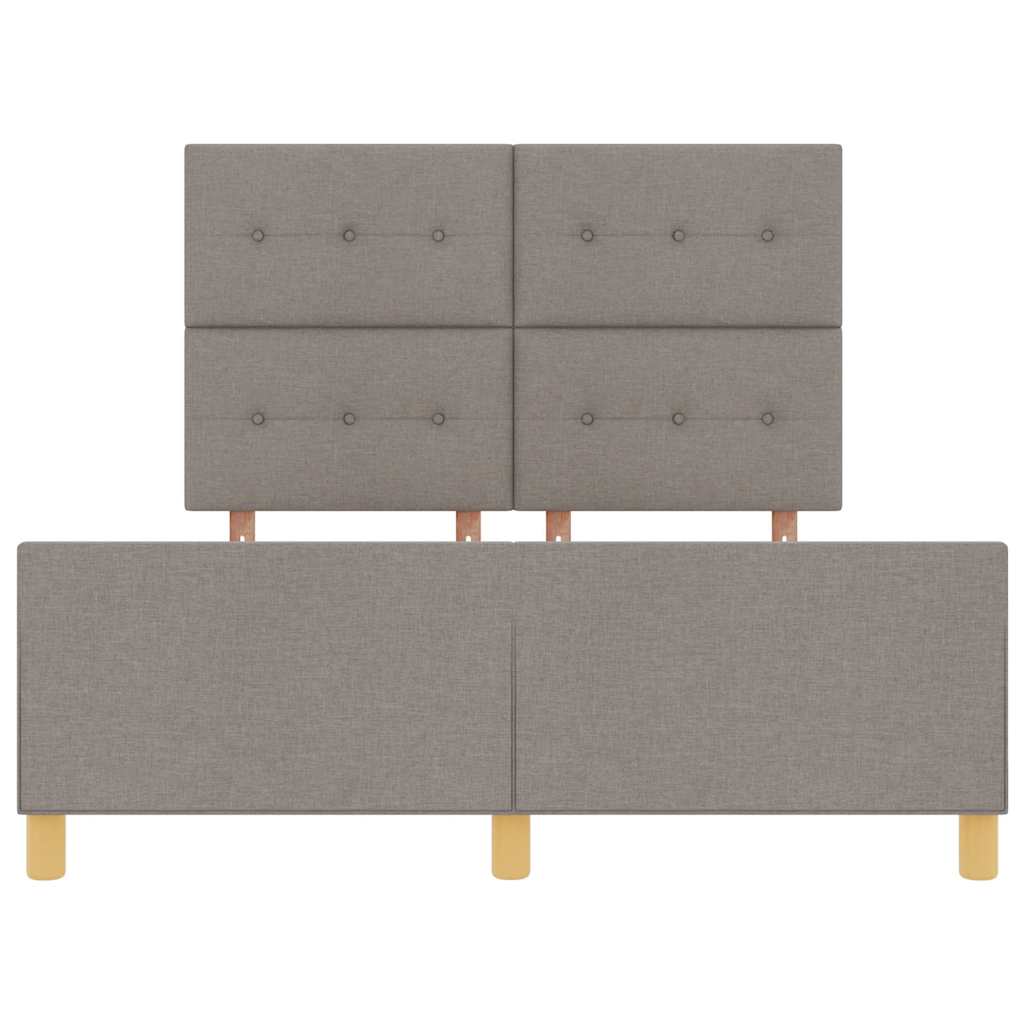 Bettgestell mit Kopfteil Taupe 140 x 190 cm Stoff