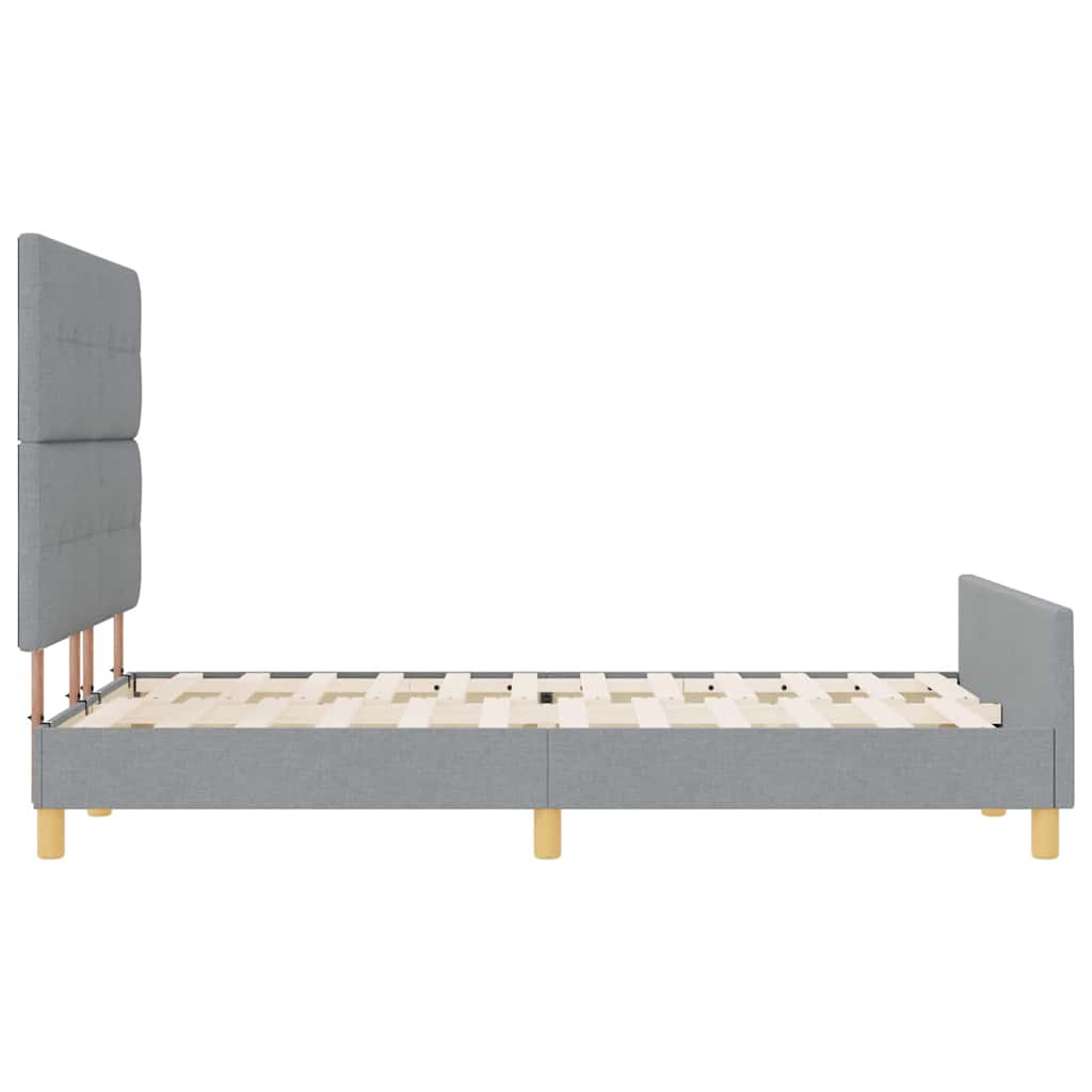 Bettgestell mit Kopfteil Hellgrau 140 x 200 cm Stoff