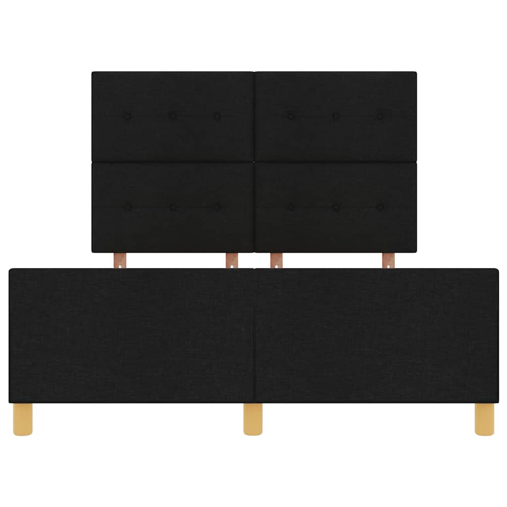 Bettgestell mit Kopfteil Schwarz 140 x 200 cm Stoff