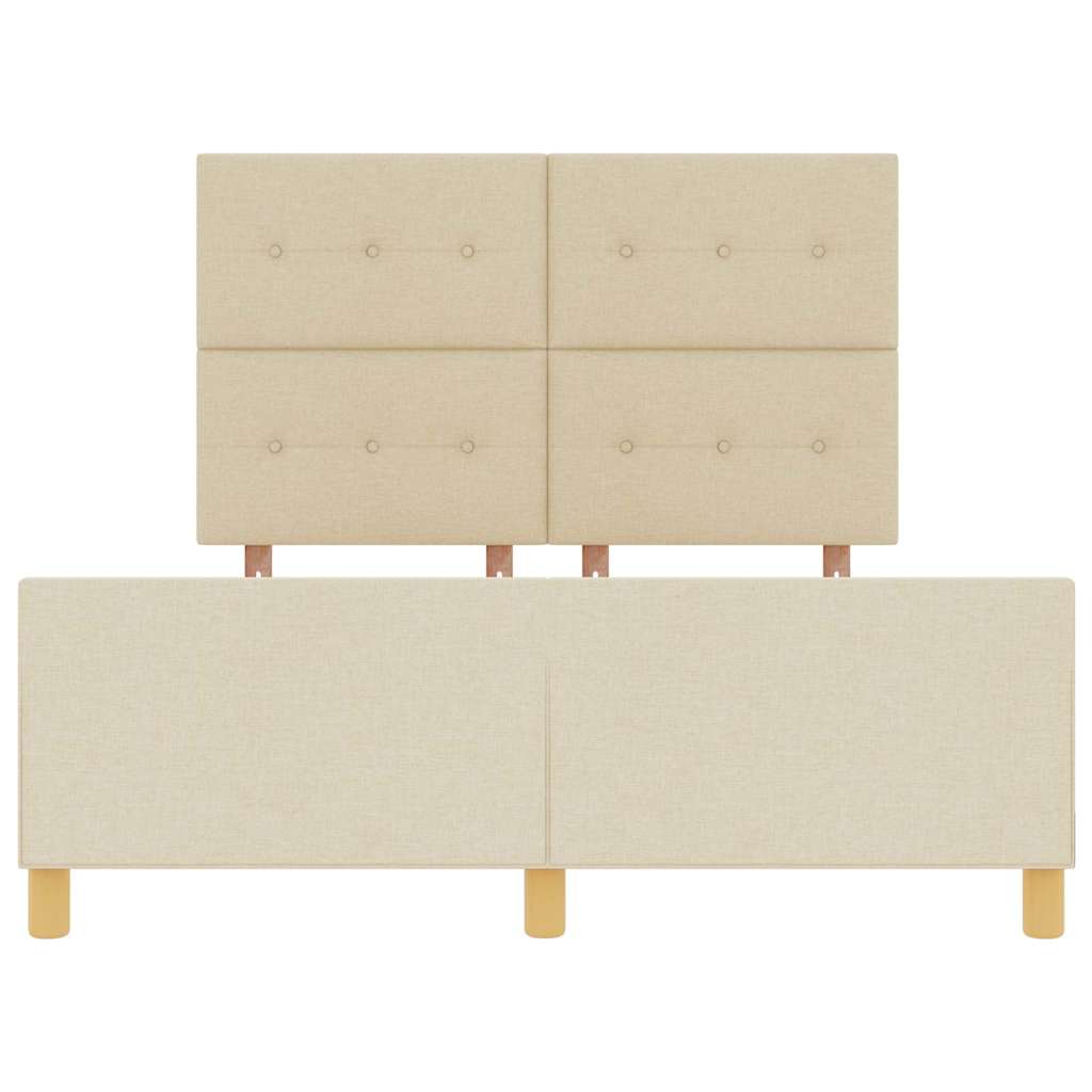 Bettgestell mit Kopfteil Creme 140 x 200 cm Stoff