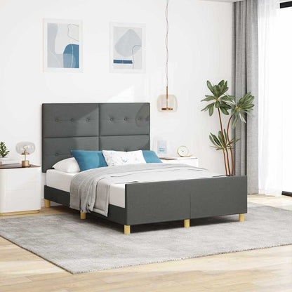 Bettgestell mit Kopfteil Dunkelgrau 160 x 200 cm Stoff