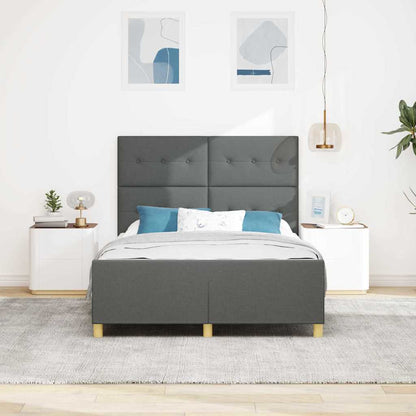 Bettgestell mit Kopfteil Dunkelgrau 160 x 200 cm Stoff