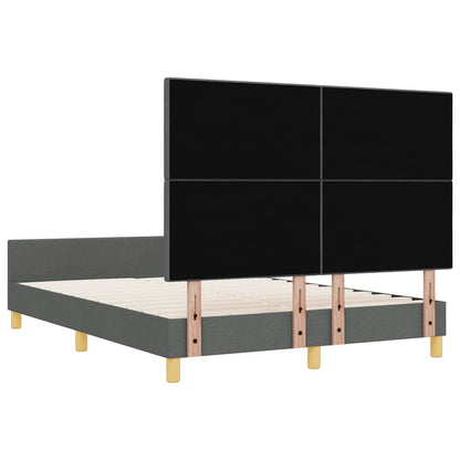 Bettgestell mit Kopfteil Dunkelgrau 160 x 200 cm Stoff