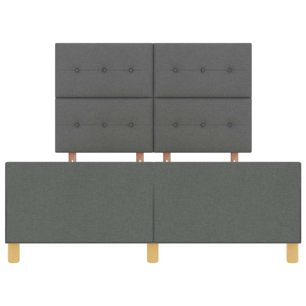 Bettgestell mit Kopfteil Dunkelgrau 160 x 200 cm Stoff