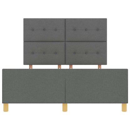 Bettgestell mit Kopfteil Dunkelgrau 160 x 200 cm Stoff