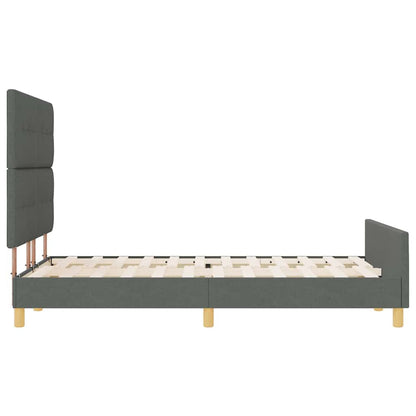 Bettgestell mit Kopfteil Dunkelgrau 160 x 200 cm Stoff