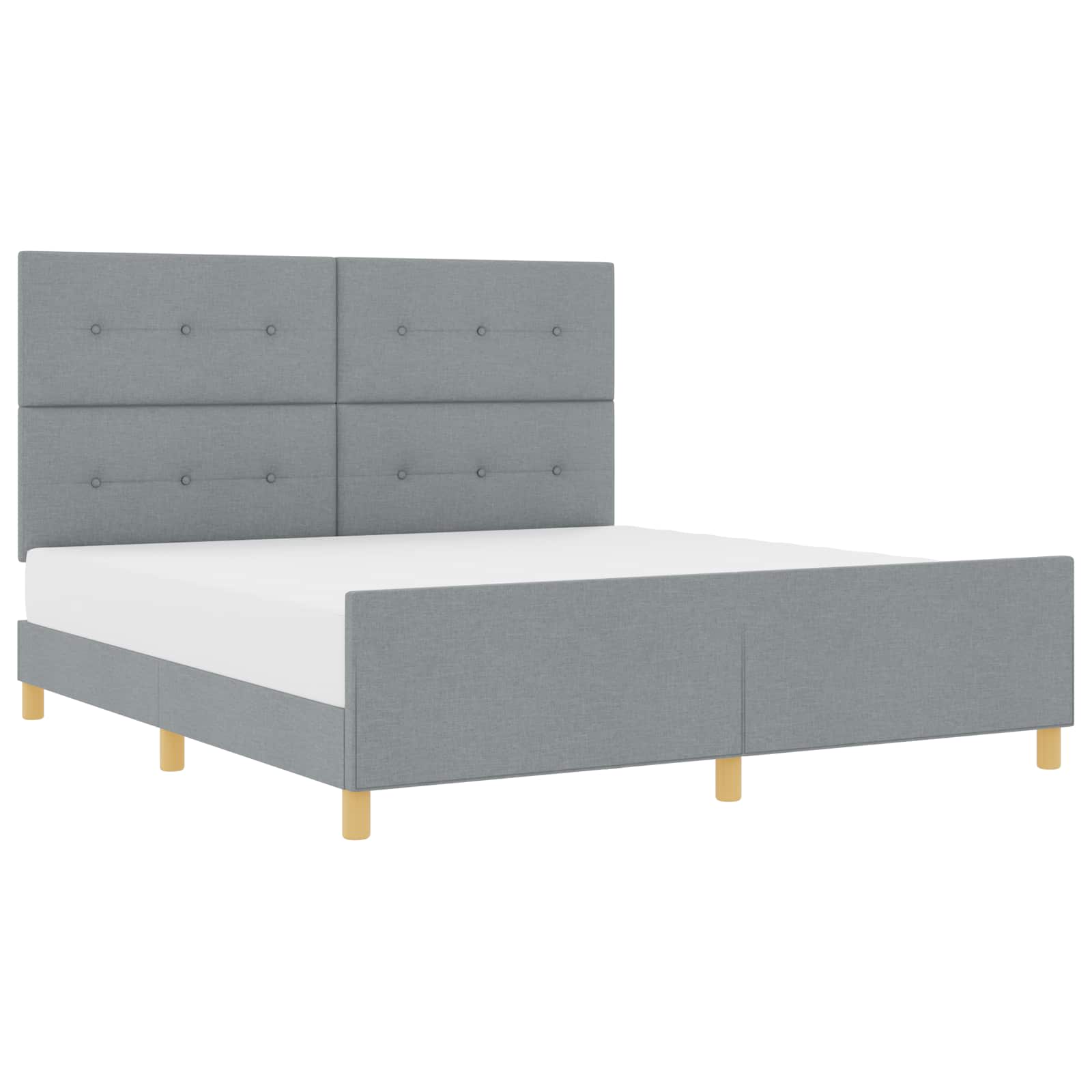 Bettgestell mit Kopfteil Hellgrau 180 x 200 cm Stoff
