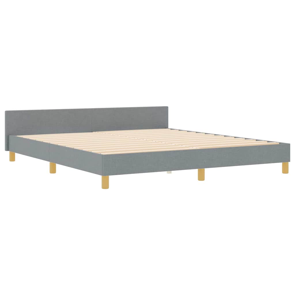 Bettgestell mit Kopfteil Hellgrau 180 x 200 cm Stoff