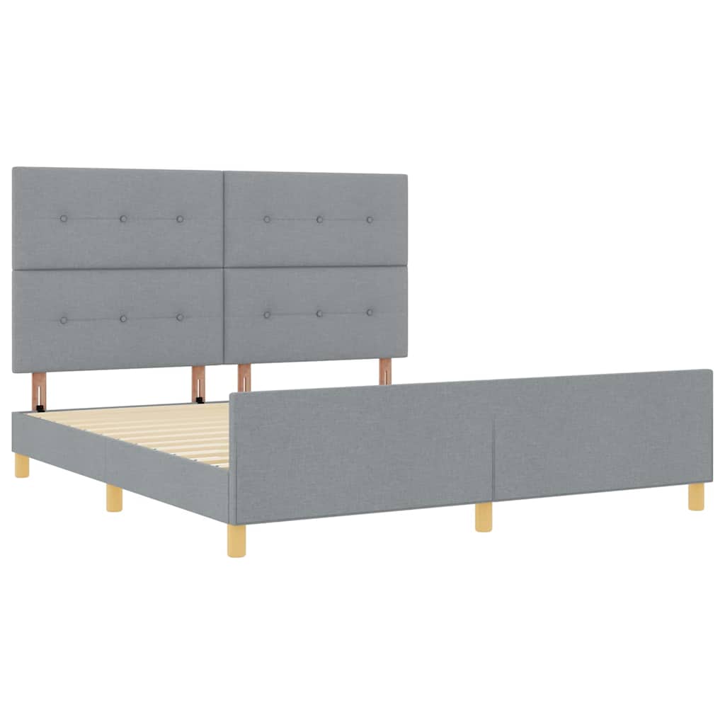Bettgestell mit Kopfteil Hellgrau 180 x 200 cm Stoff
