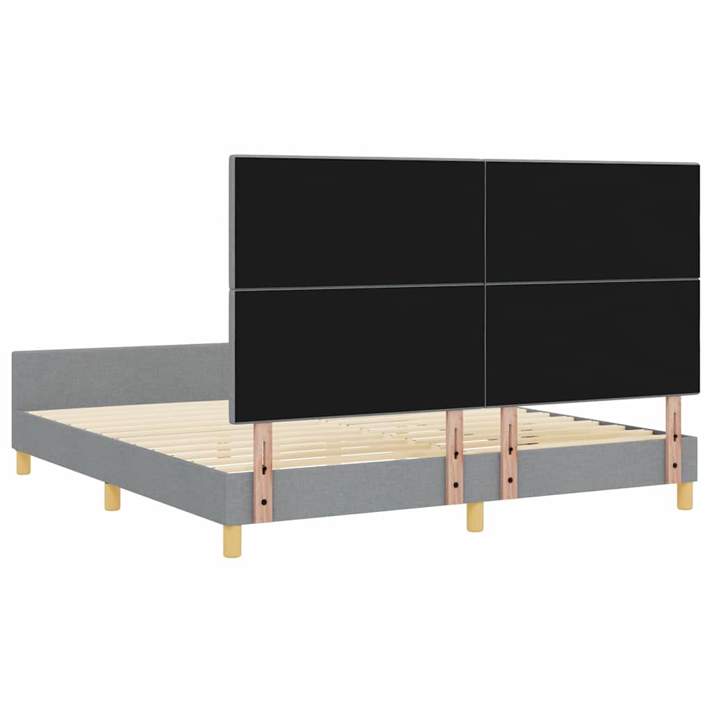 Bettgestell mit Kopfteil Hellgrau 180 x 200 cm Stoff
