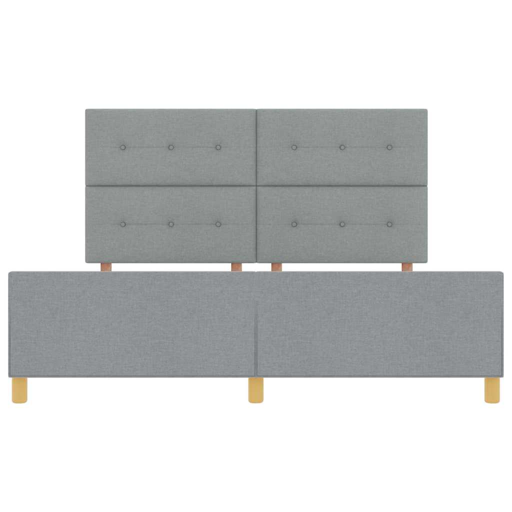 Bettgestell mit Kopfteil Hellgrau 180 x 200 cm Stoff