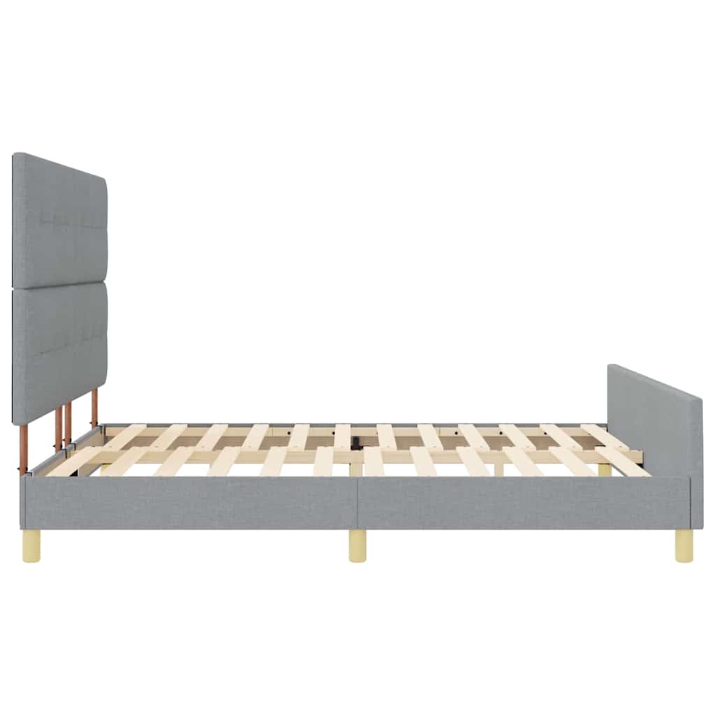 Bettgestell mit Kopfteil Hellgrau 180 x 200 cm Stoff
