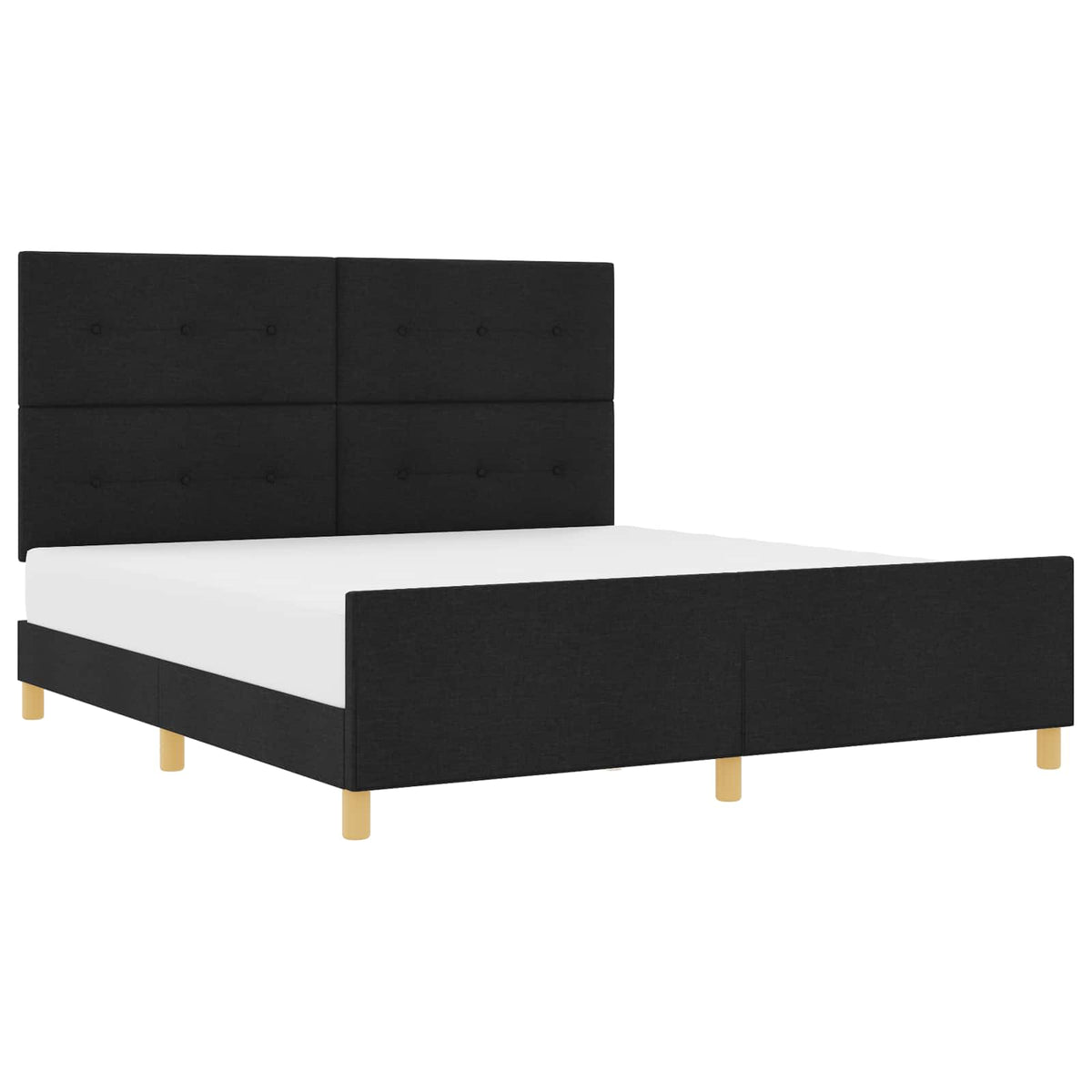 Bettgestell mit Kopfteil Schwarz 180 x 200 cm Stoff
