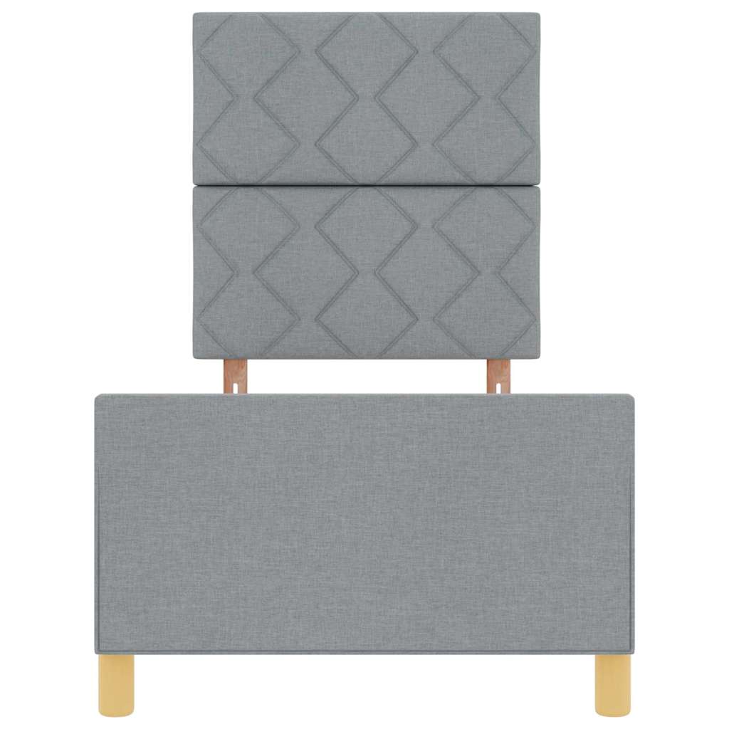 Bettgestell mit Kopfteil Hellgrau 80 x 200 cm Stoff