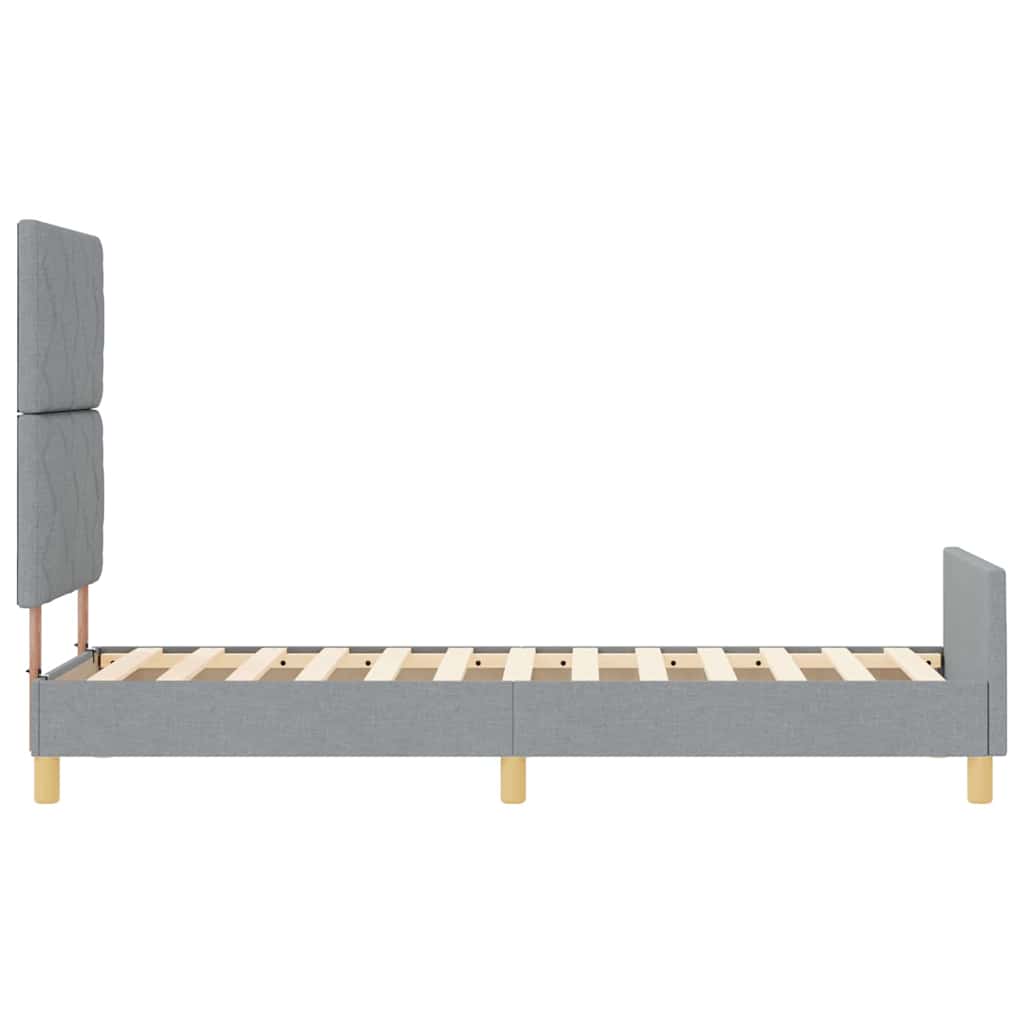 Bettgestell mit Kopfteil Hellgrau 80 x 200 cm Stoff
