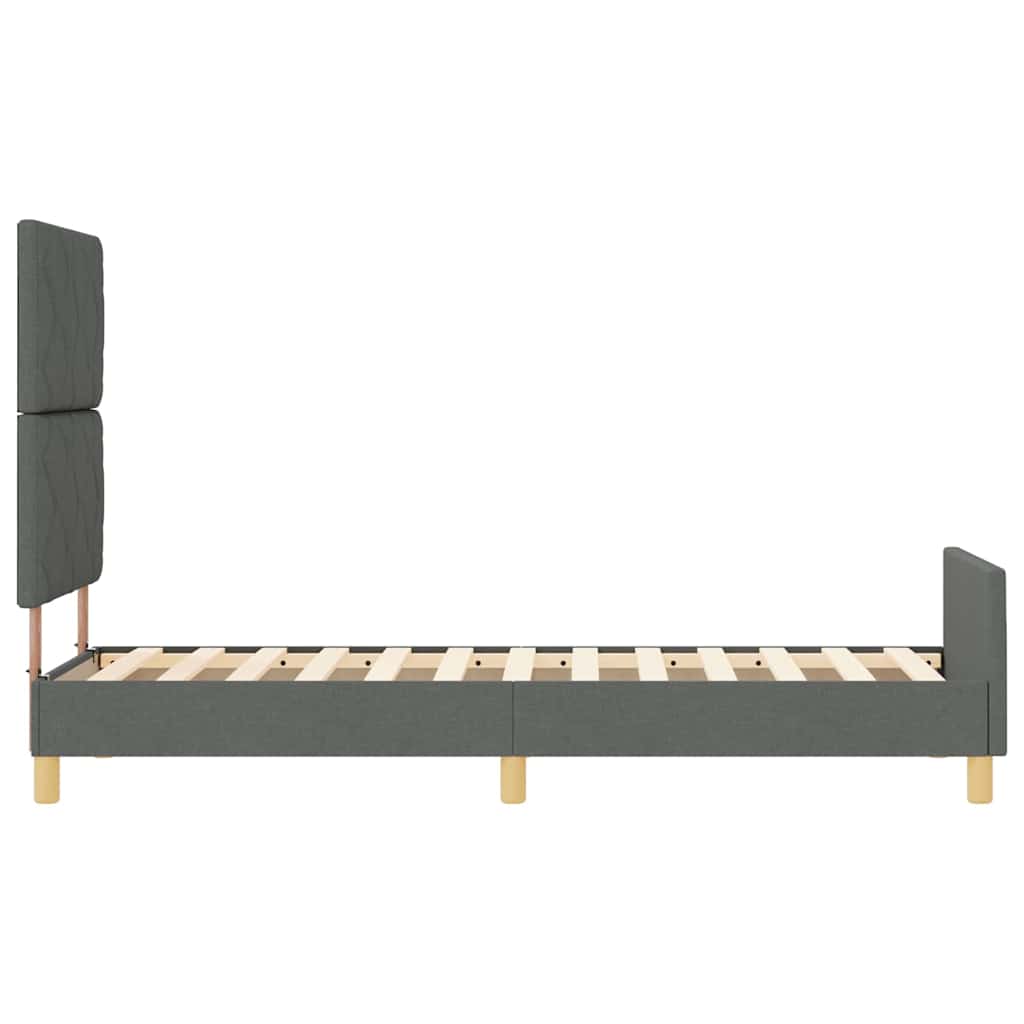 Bettgestell mit Kopfteil Dunkelgrau 80 x 200 cm Stoff