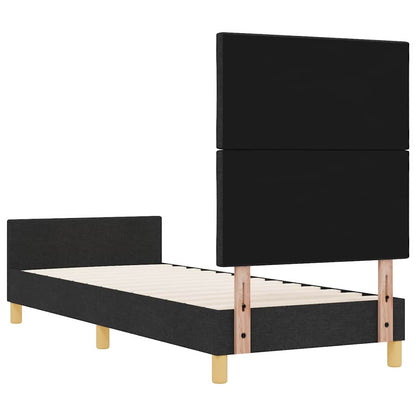Bettgestell mit Kopfteil Schwarz 80 x 200 cm Stoff