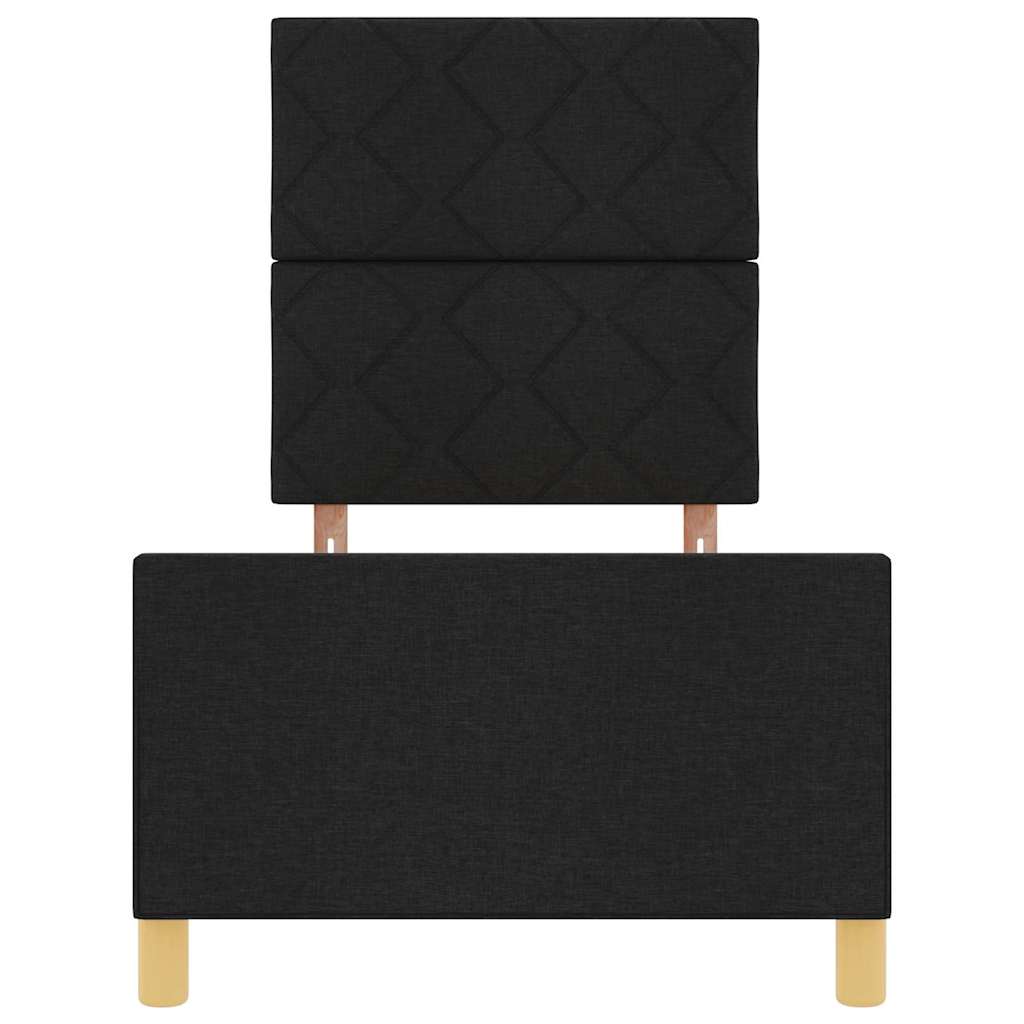 Bettgestell mit Kopfteil Schwarz 80 x 200 cm Stoff