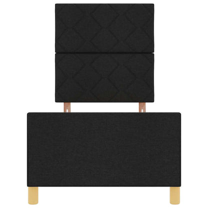 Bettgestell mit Kopfteil Schwarz 80 x 200 cm Stoff