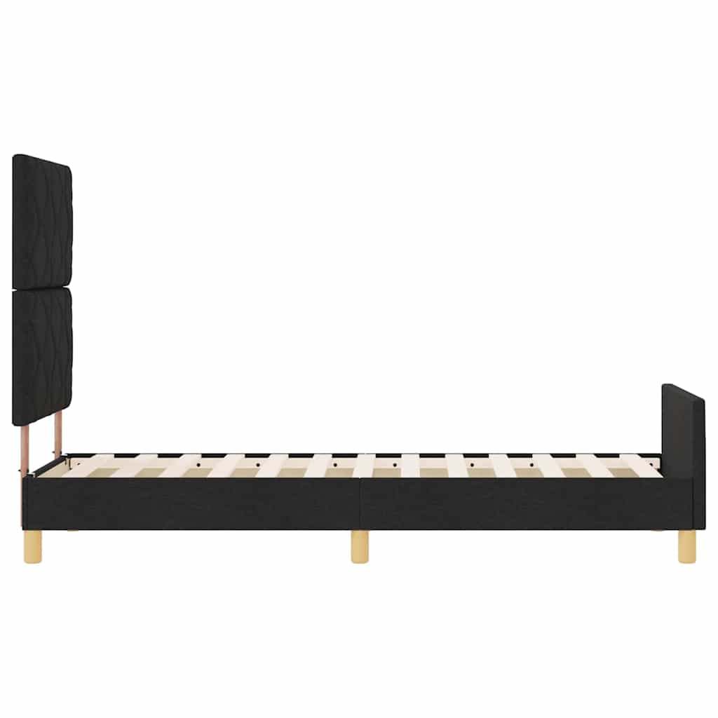Bettgestell mit Kopfteil Schwarz 80 x 200 cm Stoff