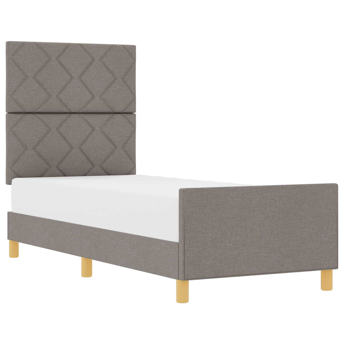 Bettgestell mit Kopfteil Taupe 80 x 200 cm Stoff