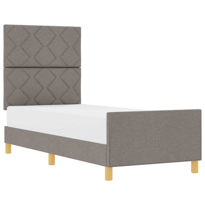 Bettgestell mit Kopfteil Taupe 80 x 200 cm Stoff
