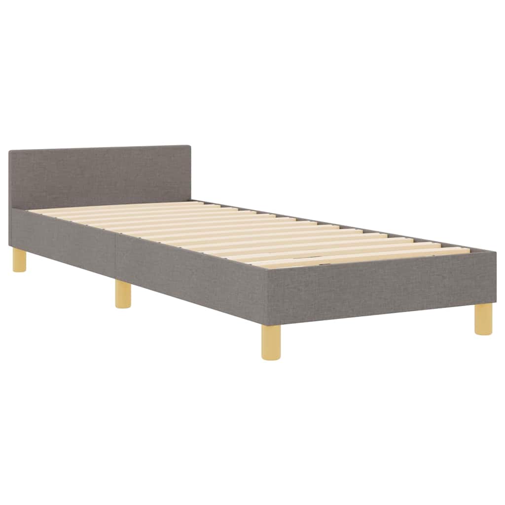 Bettgestell mit Kopfteil Taupe 80 x 200 cm Stoff