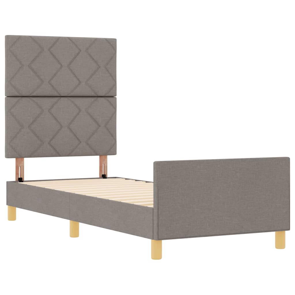Bettgestell mit Kopfteil Taupe 80 x 200 cm Stoff