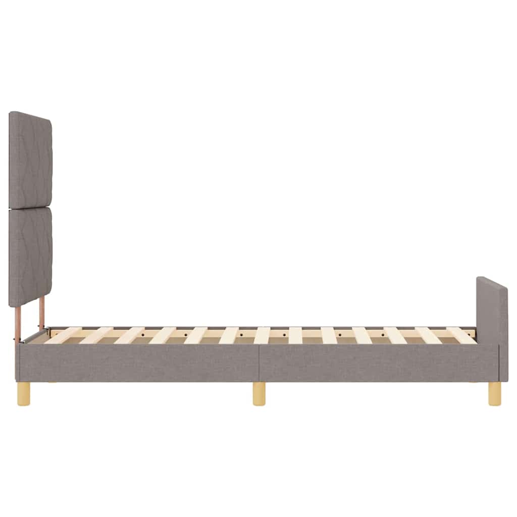Bettgestell mit Kopfteil Taupe 80 x 200 cm Stoff