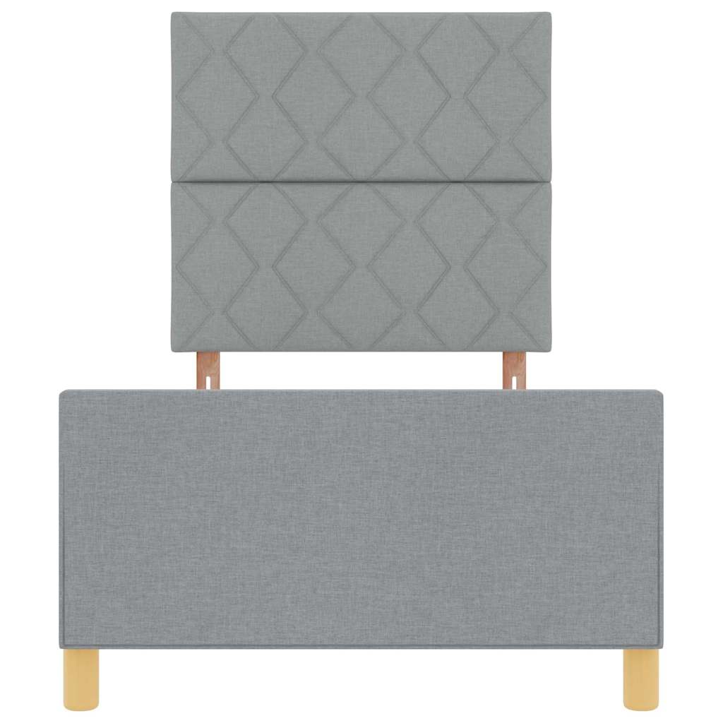Bettgestell mit Kopfteil Hellgrau 90 x 190 cm Stoff