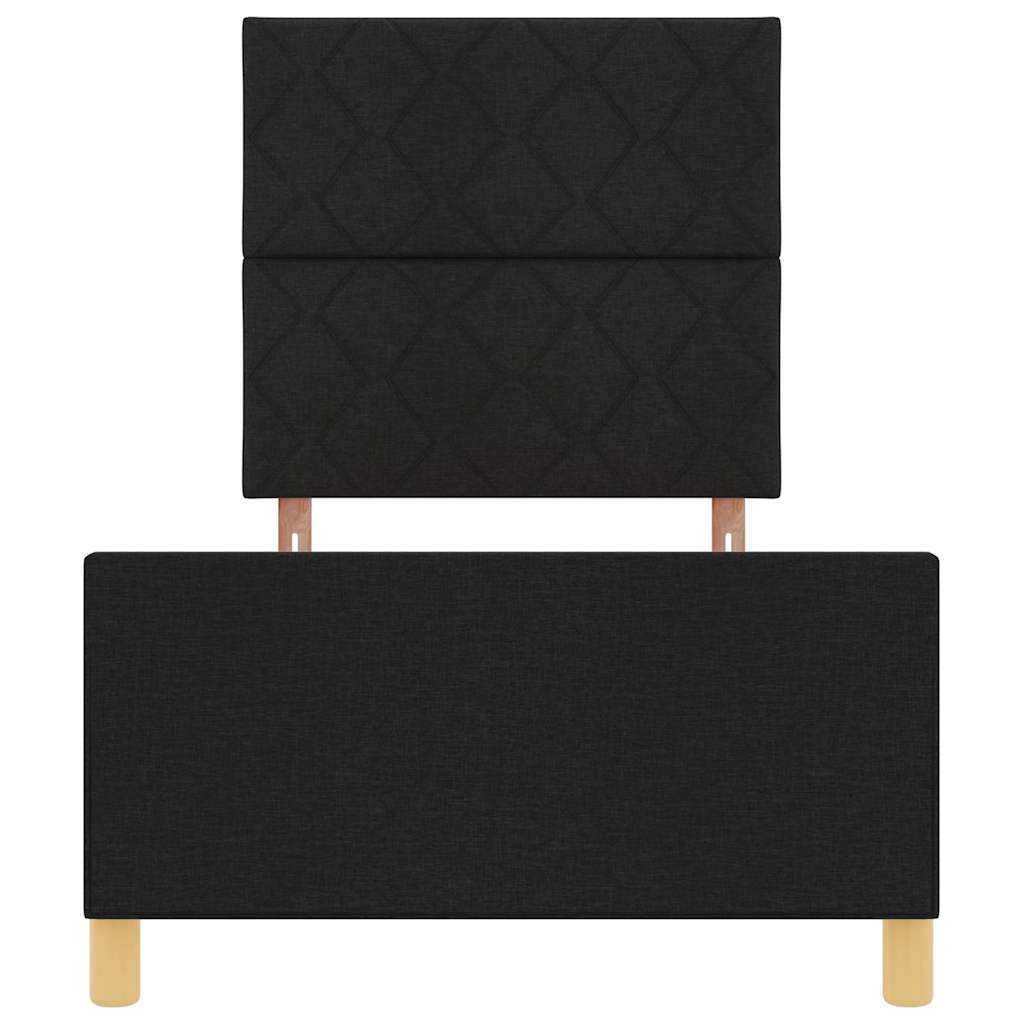 Bettgestell mit Kopfteil Schwarz 100 x 200 cm Stoff