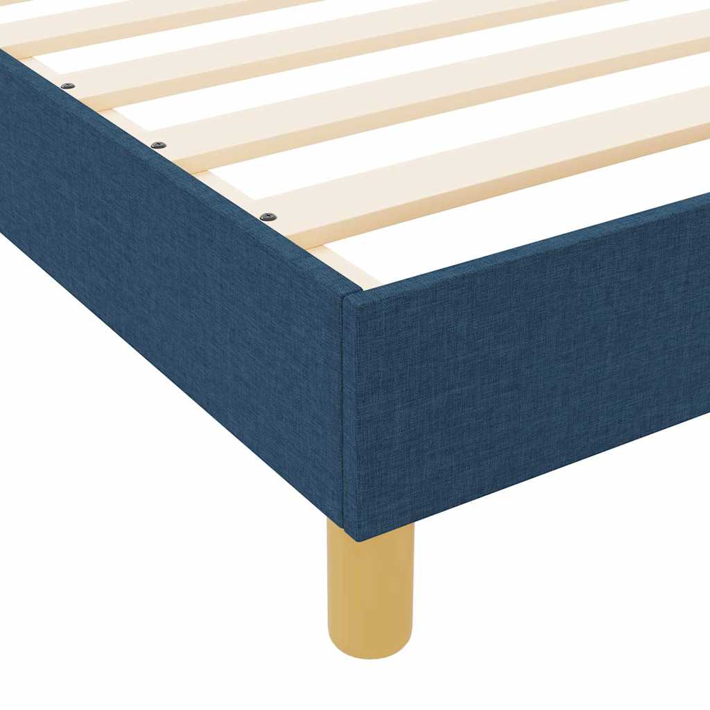 Bettgestell mit Kopfteil Blau 100 x 200 cm Stoff