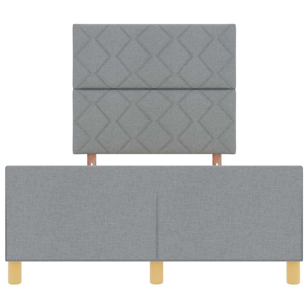 Bettgestell mit Kopfteil Hellgrau 120 x 190 cm Stoff
