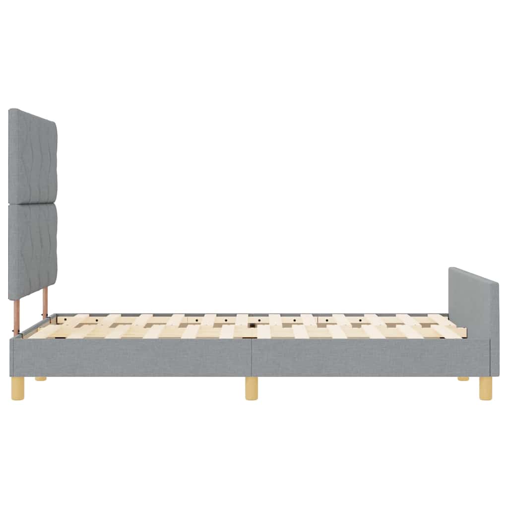 Bettgestell mit Kopfteil Hellgrau 120 x 190 cm Stoff