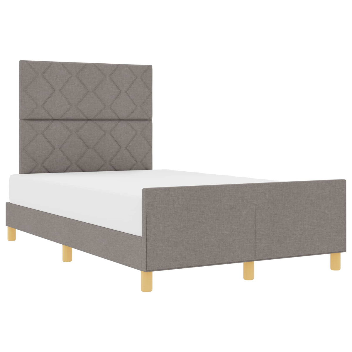 Bettgestell mit Kopfteil Taupe 120 x 190 cm Stoff
