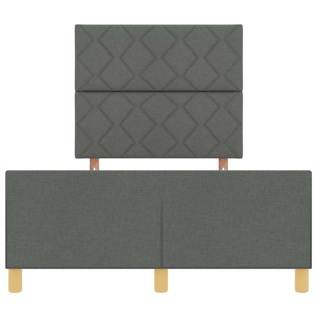 Bettgestell mit Kopfteil Dunkelgrau 120 x 200 cm Stoff