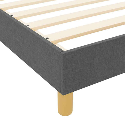 Bettgestell mit Kopfteil Dunkelgrau 140 x 190 cm Stoff