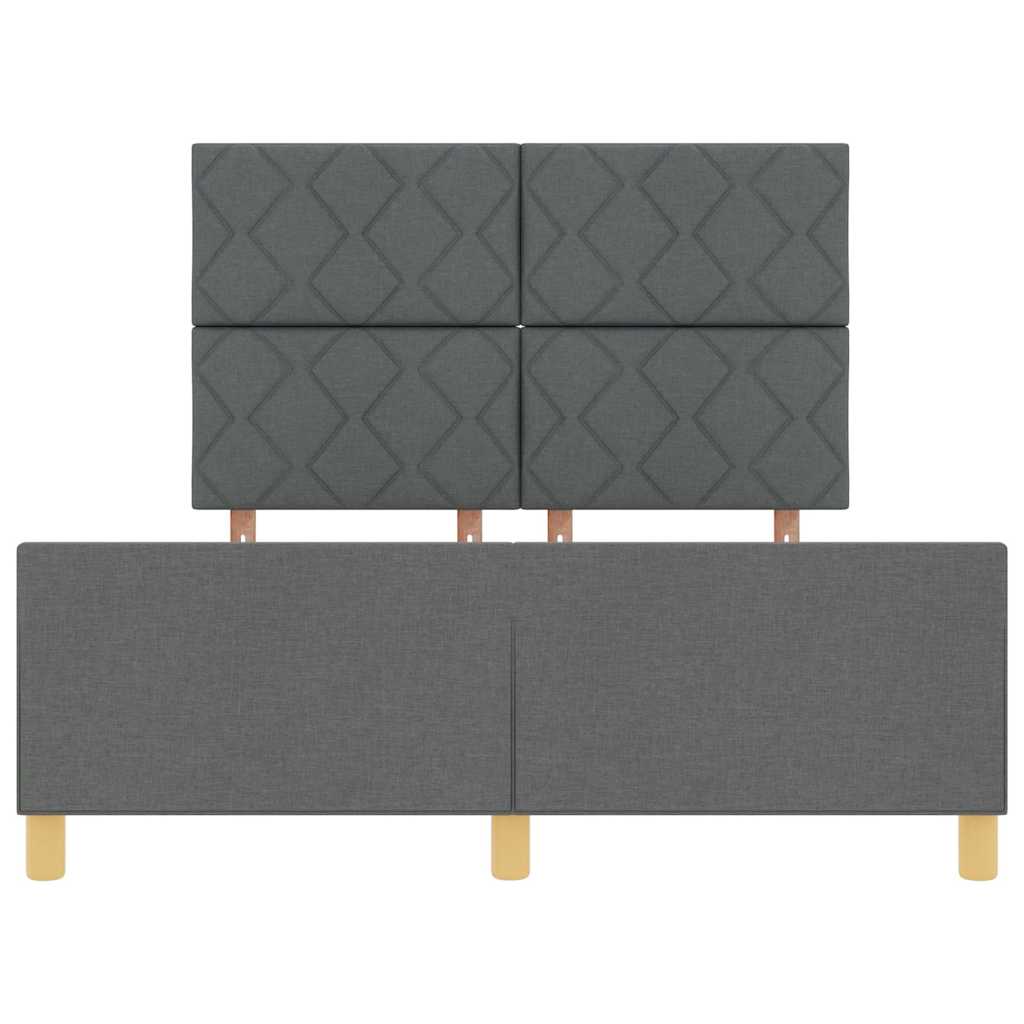 Bettgestell mit Kopfteil Dunkelgrau 160 x 200 cm Stoff
