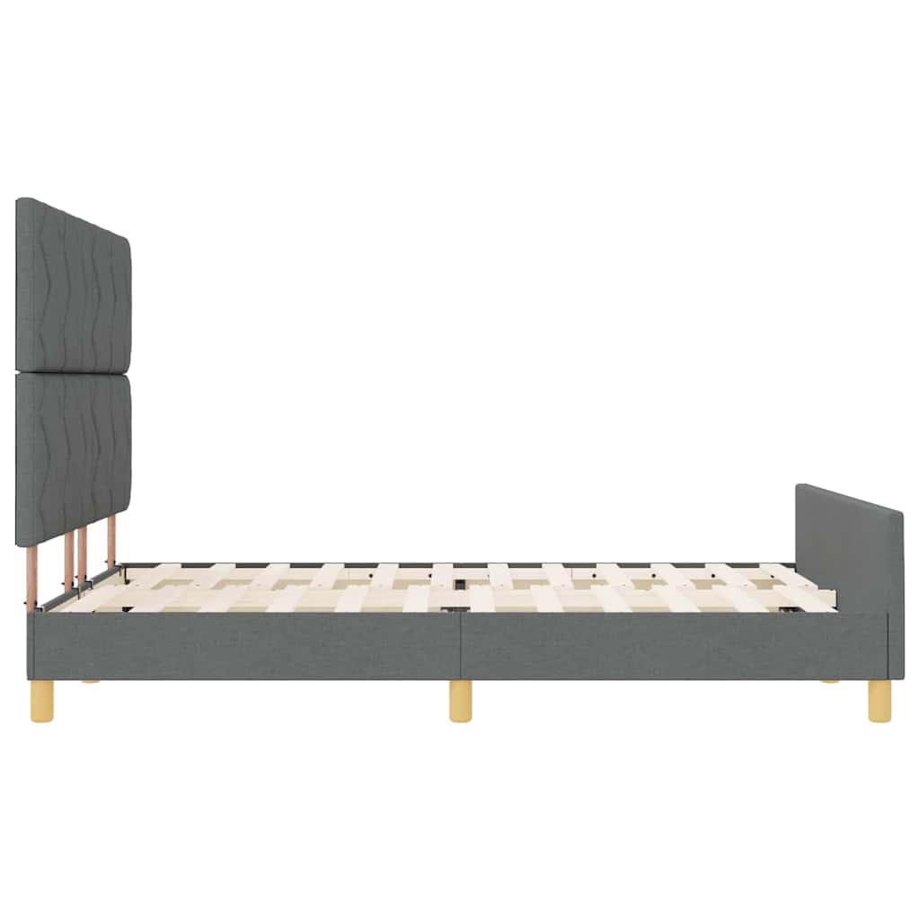 Bettgestell mit Kopfteil Dunkelgrau 160 x 200 cm Stoff