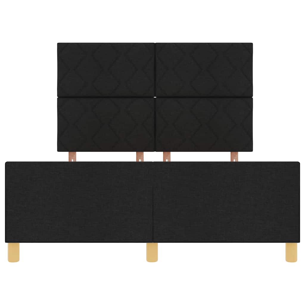 Bettgestell mit Kopfteil Schwarz 160 x 200 cm Stoff