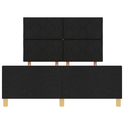 Bettgestell mit Kopfteil Schwarz 160 x 200 cm Stoff
