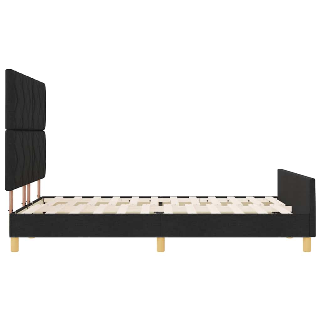 Bettgestell mit Kopfteil Schwarz 160 x 200 cm Stoff