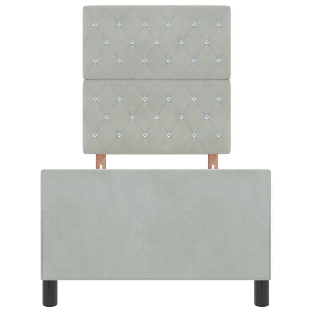 Boxspringbett mit Kopfteil Hellgrau 80 x 200 cm Samt