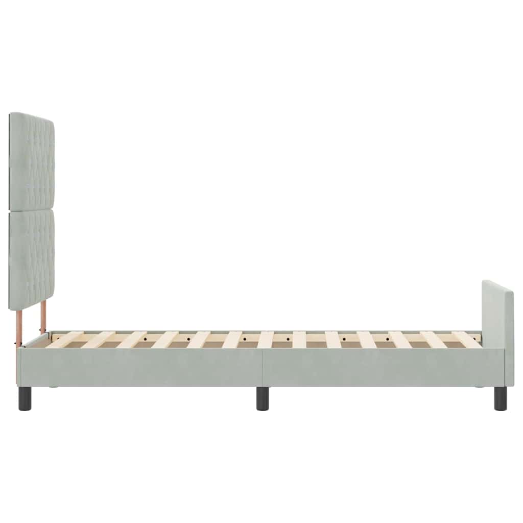 Boxspringbett mit Kopfteil Hellgrau 80 x 200 cm Samt