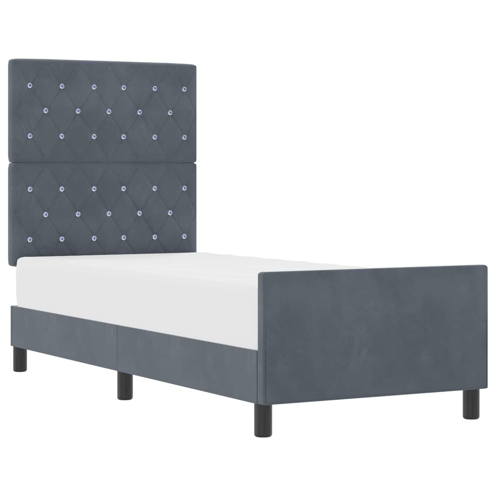 Boxspringbett mit Kopfteil Dunkelgrau 80 x 200 cm Samt