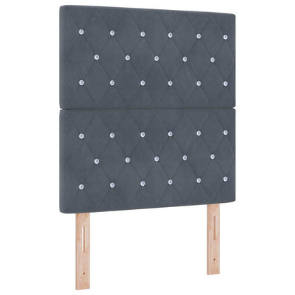 Boxspringbett mit Kopfteil Dunkelgrau 80 x 200 cm Samt